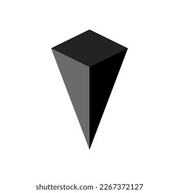 inverted triangular base pyramid black on white background - Powered by Shutterstock - Get 15% off with code: PIKWIZARD15