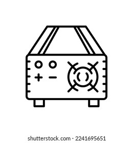 Inverter for alternative energy linear icon