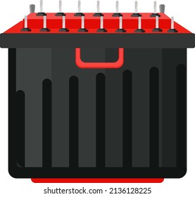 Inverter battery, illustration, vector on a white background.