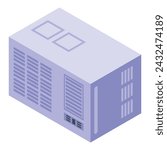 Inverter box icon isometric vector. House power energy. Controller battery