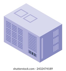 Inverter box icon isometric vector. House power energy. Controller battery