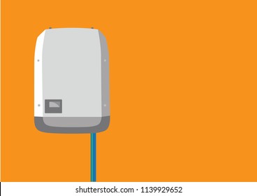 Inverter in flat design - Solar Energy Equipment Concept Image.