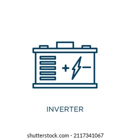 inverter icon. Thin linear inverter outline icon isolated on white background. Line vector inverter sign, symbol for web and mobile