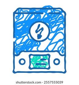 inverter solar panel doodle icon sketch vector. inverter solar panel sign. isolated symbol illustration