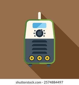 Inverter welding machine for welding work, showing control panel with display and buttons