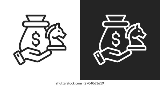 invesment Icon In Line Version On Black And White Background