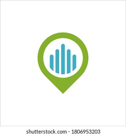 invesment pin local logo design vector sign