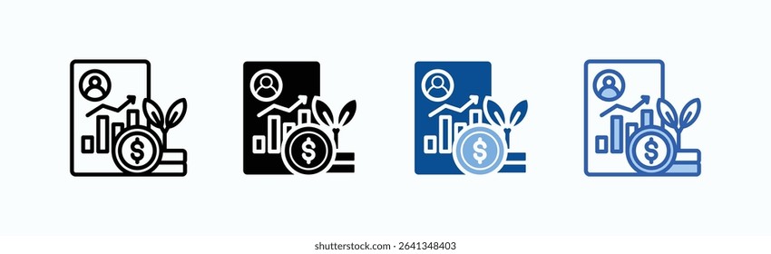 Invesment Portofolio icon sheet multiple style collection isolated vector