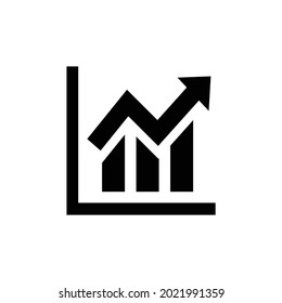 Invest arrow and graph vector icon, isolated on white background