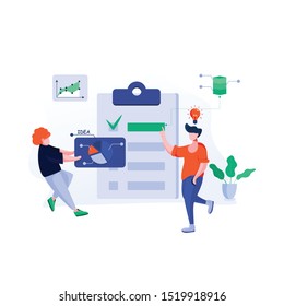 Invest in best idea report landing page website template. Easy to edit and customize. Vector illustration