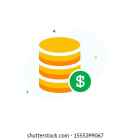 Invest coin flat icon. Ready to use for website mobile app presentation and any other projects. Suitable for any user interface and user experience