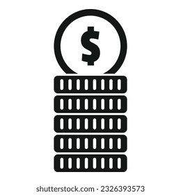 Invest coin stack icon simple vector. Income bank. Plan work