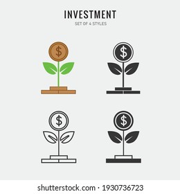 Invest Finance Vector Icon Money Plant Growing Icon