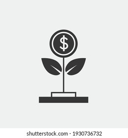 Invest Finance Vector Icon Money Plant Growing Icon