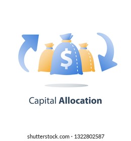 Invest fund, financial services, fast cash loan, return on investment, budget planning, vector icon, flat illustration