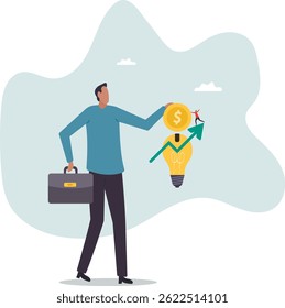Invest in growth stock, mutual fund or growing money, savings, pension fund or increase return from stock market,character for design.