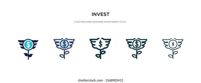 invest icon in different style vector illustration. two colored and black invest vector icons designed in filled, outline, line and stroke style can be used for web, mobile, ui