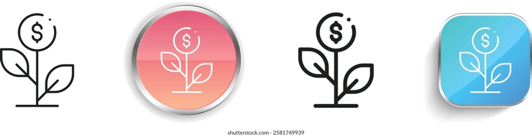 invest icon. Thin Linear, Regular and Button Style Design Isolated On White Background