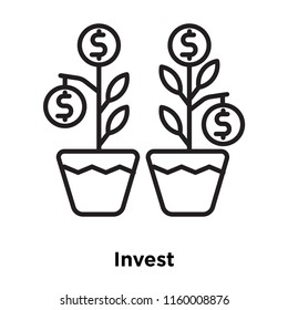 Invest icon vector isolated on white background, Invest transparent sign , sign and symbols in thin linear outline style