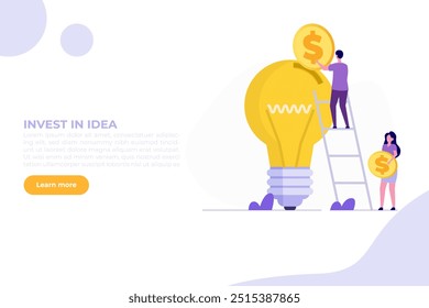 Invest in idea concept. Vector illustration.