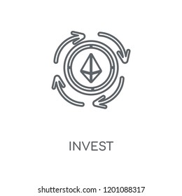Invest linear icon. Invest concept stroke symbol design. Thin graphic elements vector illustration, outline pattern on a white background, eps 10.