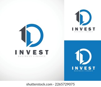 invest logo creative business finance icon concept arrow