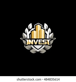 invest logo icon emblem vector