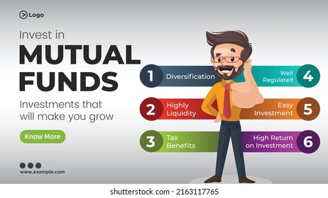 Invest Mutual Funds Landscape Banner Design Stock Vector (Royalty Free ...