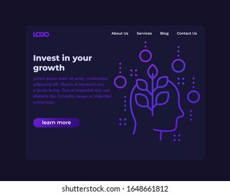 invest in personal growth website template design