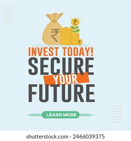 Invest Today, Financial Sector Vector Design Template