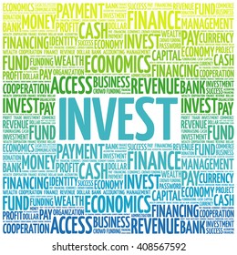 INVEST word cloud, business concept