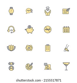 Invest in yourself icons set color . Invest in yourself pack symbol vector elements for infographic web