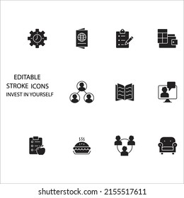 Invest in yourself icons set . Invest in yourself pack symbol vector elements for infographic web
