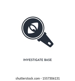 investigate base icon. simple element illustration. isolated trendy filled investigate base icon on white background. can be used for web, mobile, ui.