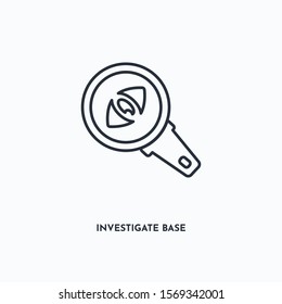 investigate base outline icon. Simple linear element illustration. Isolated line investigate base icon on white background. Thin stroke sign can be used for web, mobile and UI.