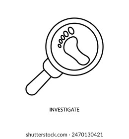 investigate concept line icon. Simple element illustration. investigate concept outline symbol design.