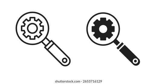 Investigate icon design element. Editable stroke. Vector