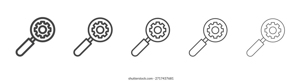 Investigate icon in linear strokes concept