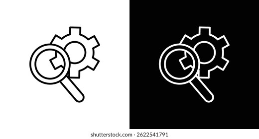 Ícone investigar contorno. estilo linear para aplicativos