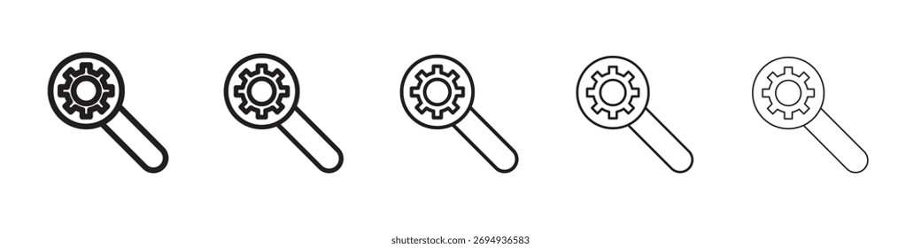 Investigar el icono, ilustración del logotipo del Vector del contorno, pictograma lineal aislado