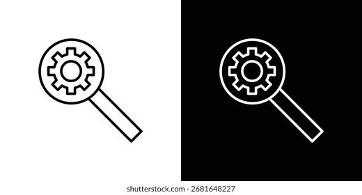 Investigar ícone pictograma de vetor simples. ícone preto e branco conceito