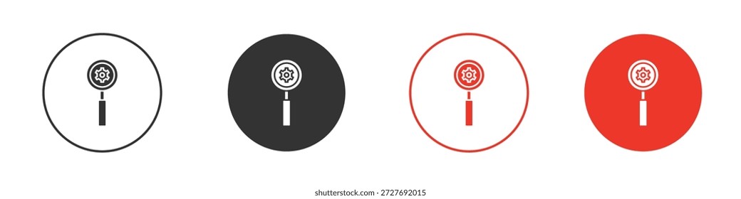 Investigar símbolo de icono. Diseño simple y plano para Web o App móvil. Logotipo de Ilustración vectorial mínima.