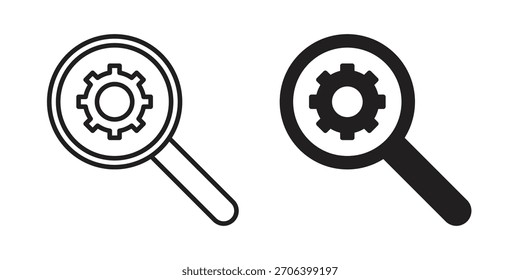 Investigar la Ilustración vectorial de íconos. Diseño plano. Símbolos de Vector de Diseño gráfico.