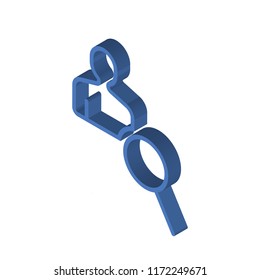 Investigate isometric left top view 3D icon