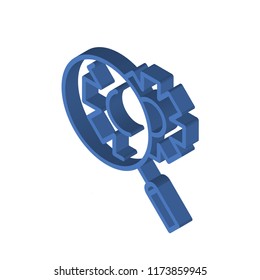Investigate isometric left top view 3D icon