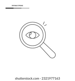 Investigate Line Icon Vector Design. 