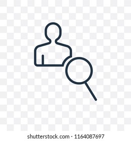 Investigate vector icon isolated on transparent background, Investigate logo concept