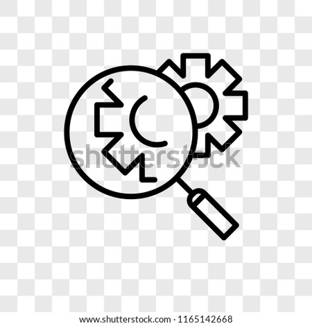 Investigate vector icon isolated on transparent background, Investigate logo concept