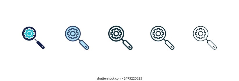 Investigue el conjunto de iconos de Vector de estilo relleno y contorneado negro.