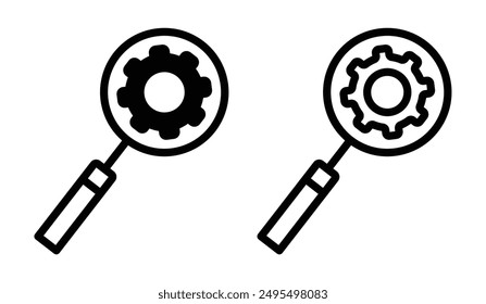 Investigar el icono de Vector en color blanco y negro.